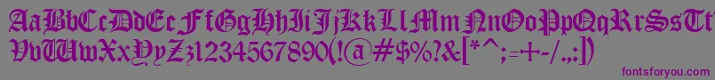 OldEnglishGothic Font – Purple Fonts on Gray Background