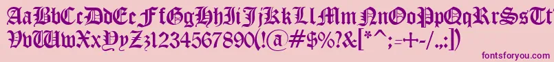 OldEnglishGothic Font – Purple Fonts on Pink Background