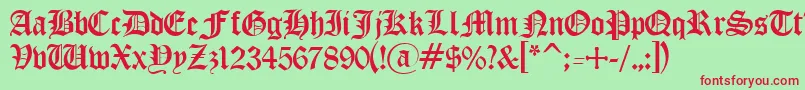 OldEnglishGothic Font – Red Fonts on Green Background