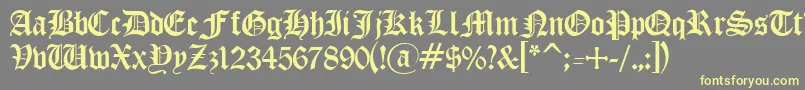 OldEnglishGothic Font – Yellow Fonts on Gray Background