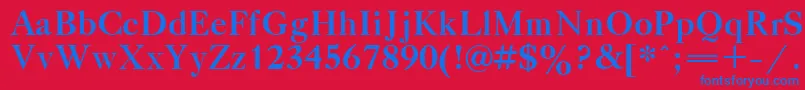 TitleBold-fontti – siniset fontit punaisella taustalla