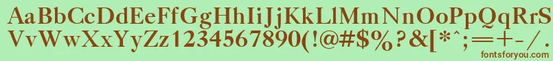 TitleBold-fontti – ruskeat fontit vihreällä taustalla