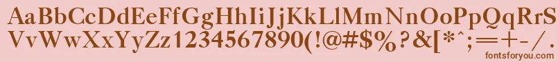 TitleBold-fontti – ruskeat fontit vaaleanpunaisella taustalla