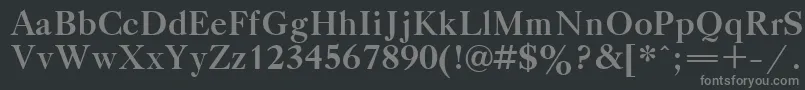 TitleBold-fontti – harmaat kirjasimet mustalla taustalla