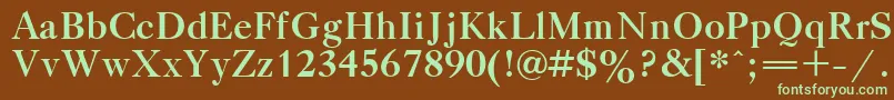 フォントTitleBold – 緑色の文字が茶色の背景にあります。