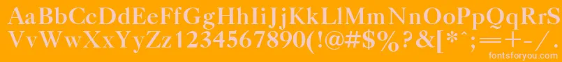 TitleBold-fontti – vaaleanpunaiset fontit oranssilla taustalla