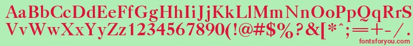 TitleBold-fontti – punaiset fontit vihreällä taustalla