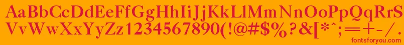 フォントTitleBold – オレンジの背景に赤い文字