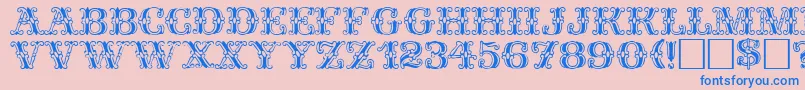 FantasiaPlain Font – Blue Fonts on Pink Background