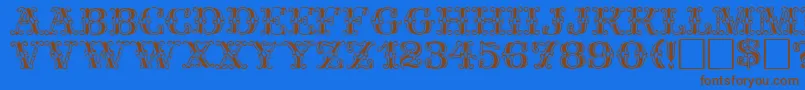 FantasiaPlain Font – Brown Fonts on Blue Background