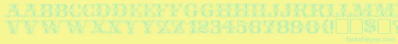 FantasiaPlain Font – Green Fonts on Yellow Background