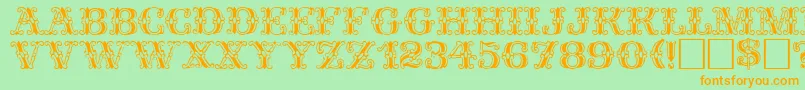 FantasiaPlain Font – Orange Fonts on Green Background