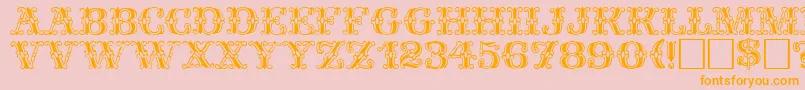 FantasiaPlain-Schriftart – Orangefarbene Schriften auf rosa Hintergrund