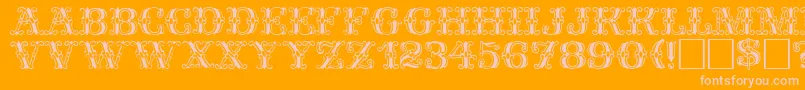 FantasiaPlain-Schriftart – Rosa Schriften auf orangefarbenem Hintergrund