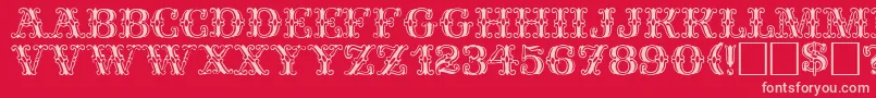 FantasiaPlain Font – Pink Fonts on Red Background