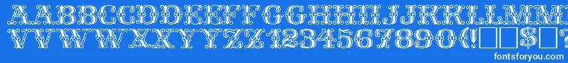 フォントFantasiaPlain – 青い背景に白い文字