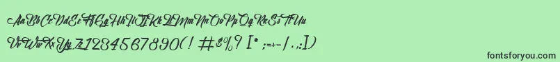 フォントBirthOfTheFurious – 緑の背景に黒い文字