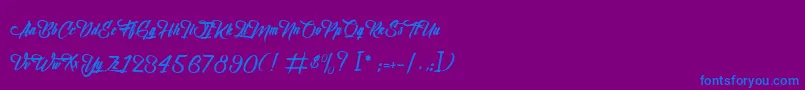 BirthOfTheFurious-Schriftart – Blaue Schriften auf violettem Hintergrund