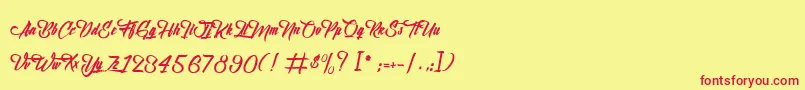 BirthOfTheFurious Font – Red Fonts on Yellow Background