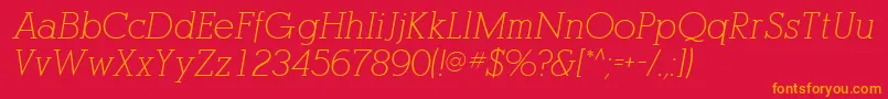 PogoSsiItalic Font – Orange Fonts on Red Background