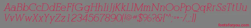 PogoSsiItalic Font – Red Fonts on Gray Background