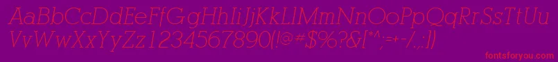 PogoSsiItalic-Schriftart – Rote Schriften auf violettem Hintergrund