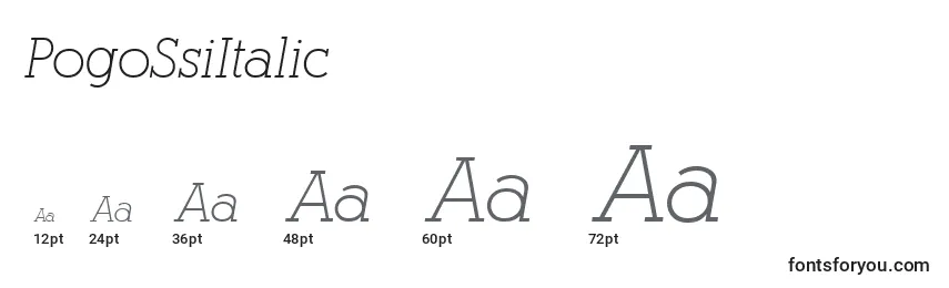 Размеры шрифта PogoSsiItalic