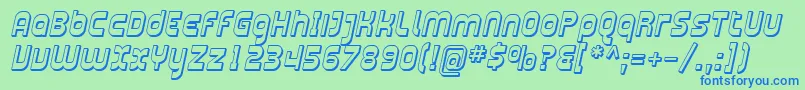 SfplasmaticashadedItalic Font – Blue Fonts on Green Background