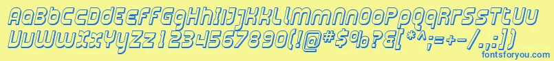 SfplasmaticashadedItalic Font – Blue Fonts on Yellow Background