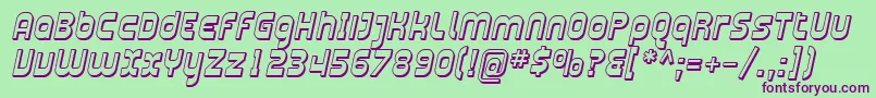 SfplasmaticashadedItalic Font – Purple Fonts on Green Background