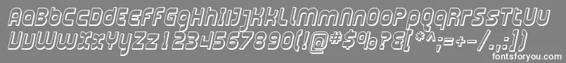SfplasmaticashadedItalic-Schriftart – Weiße Schriften auf grauem Hintergrund