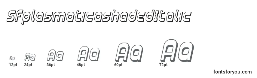 Размеры шрифта SfplasmaticashadedItalic