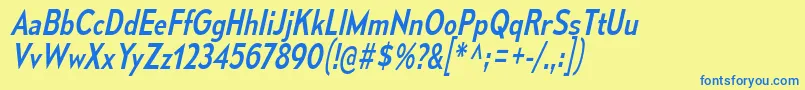 MesmerizeScRgIt Font – Blue Fonts on Yellow Background