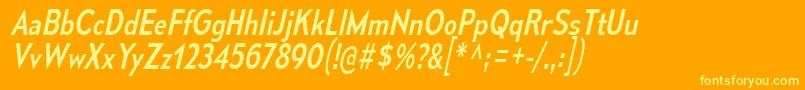 MesmerizeScRgIt Font – Yellow Fonts on Orange Background