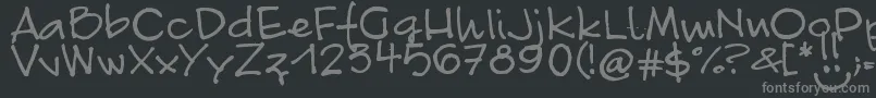 FontLinda.Sciutto-fontti – harmaat kirjasimet mustalla taustalla