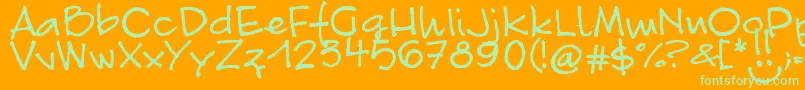 FontLinda.Sciutto Font – Green Fonts on Orange Background