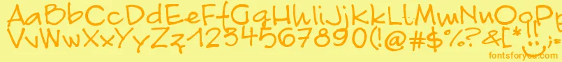 FontLinda.Sciutto Font – Orange Fonts on Yellow Background