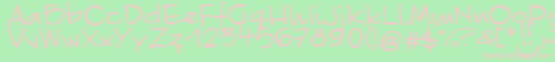 FontLinda.Sciutto-Schriftart – Rosa Schriften auf grünem Hintergrund