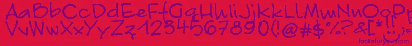 FontLinda.Sciutto Font – Purple Fonts on Red Background