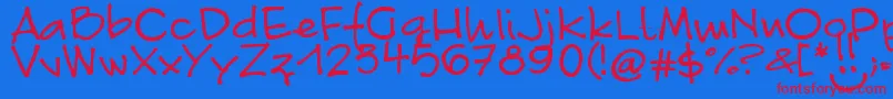 フォントFontLinda.Sciutto – 赤い文字の青い背景