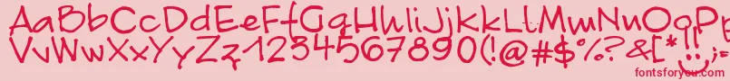 フォントFontLinda.Sciutto – ピンクの背景に赤い文字