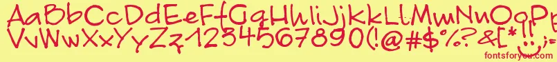 FontLinda.Sciutto Font – Red Fonts on Yellow Background