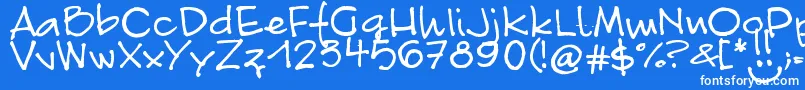 FontLinda.Sciutto Font – White Fonts on Blue Background