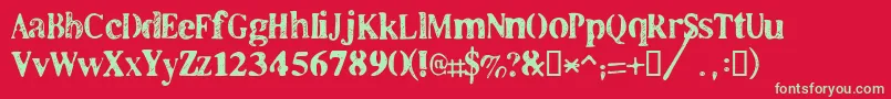 Llcooper Font – Green Fonts on Red Background