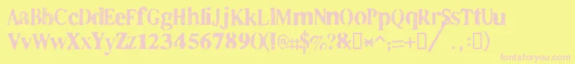 Llcooper Font – Pink Fonts on Yellow Background