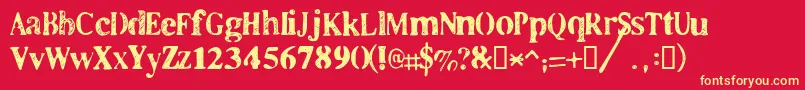 Llcooper Font – Yellow Fonts on Red Background