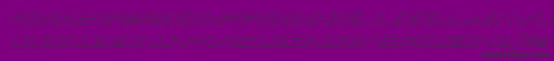 Czcionka NightrunnerShadowItalic – czarne czcionki na fioletowym tle