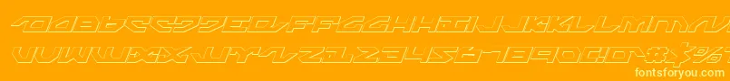 NightrunnerShadowItalic-fontti – keltaiset fontit oranssilla taustalla