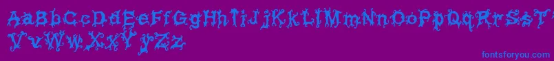 VineyTimesregular-Schriftart – Blaue Schriften auf violettem Hintergrund