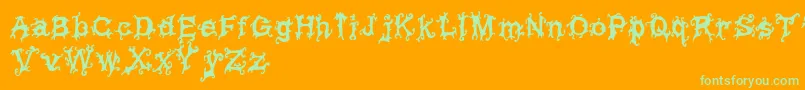 VineyTimesregular Font – Green Fonts on Orange Background